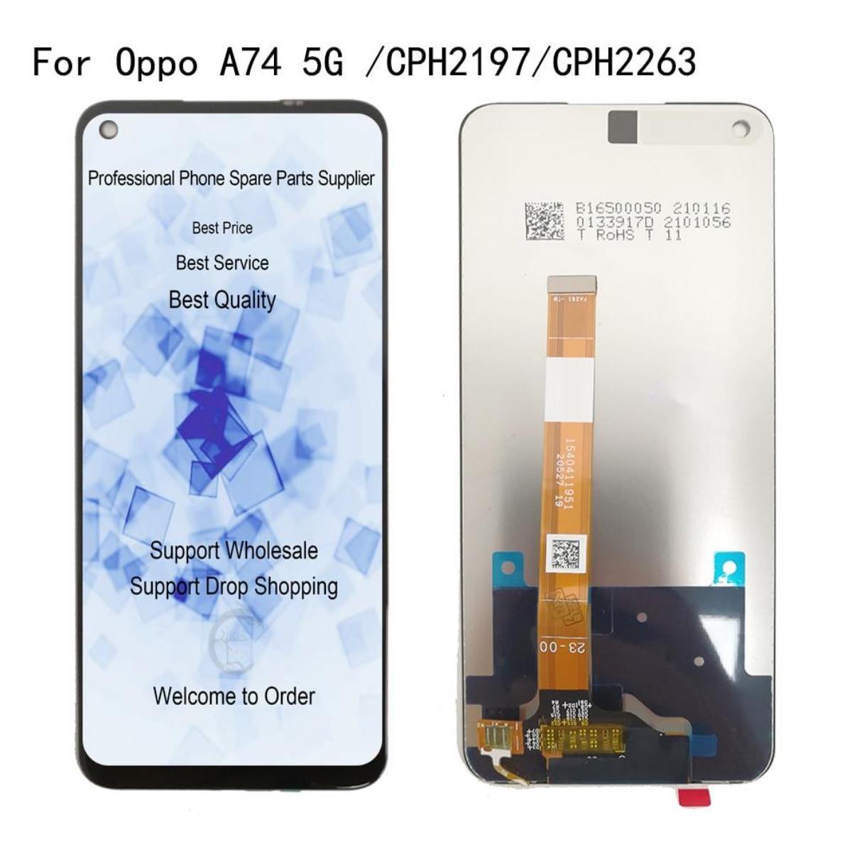 Kit écran LCD + Vitre Tactile Violet Pour Oppo A74 5G - Neuf Avec Outils