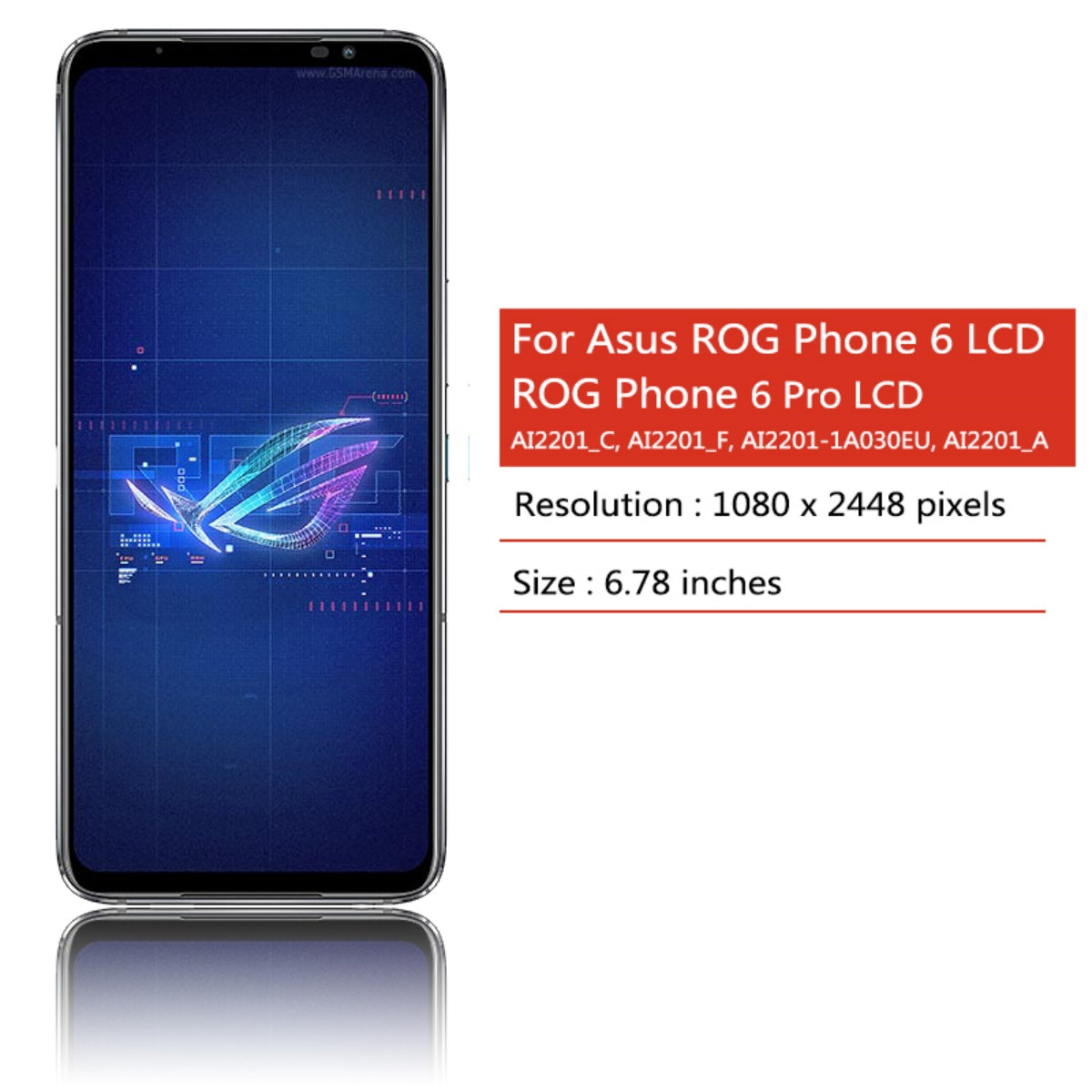 Ygpmoiki LCD-Display Für Asus ROG Phone 6 6 Pro 6D AI2201, Touch