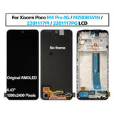 Replacement AMOLED LCD Display Touch Screen With Frame for Xiaomi POCO M4 Pro 4G 2201117PI 2201117PG MZB0B5VI