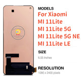 Replacement AMOLED Display Touch Screen Assembly For Xiaomi Mi 11 Lite 5G NE M2101K9AG M2101K9G 2109119DG