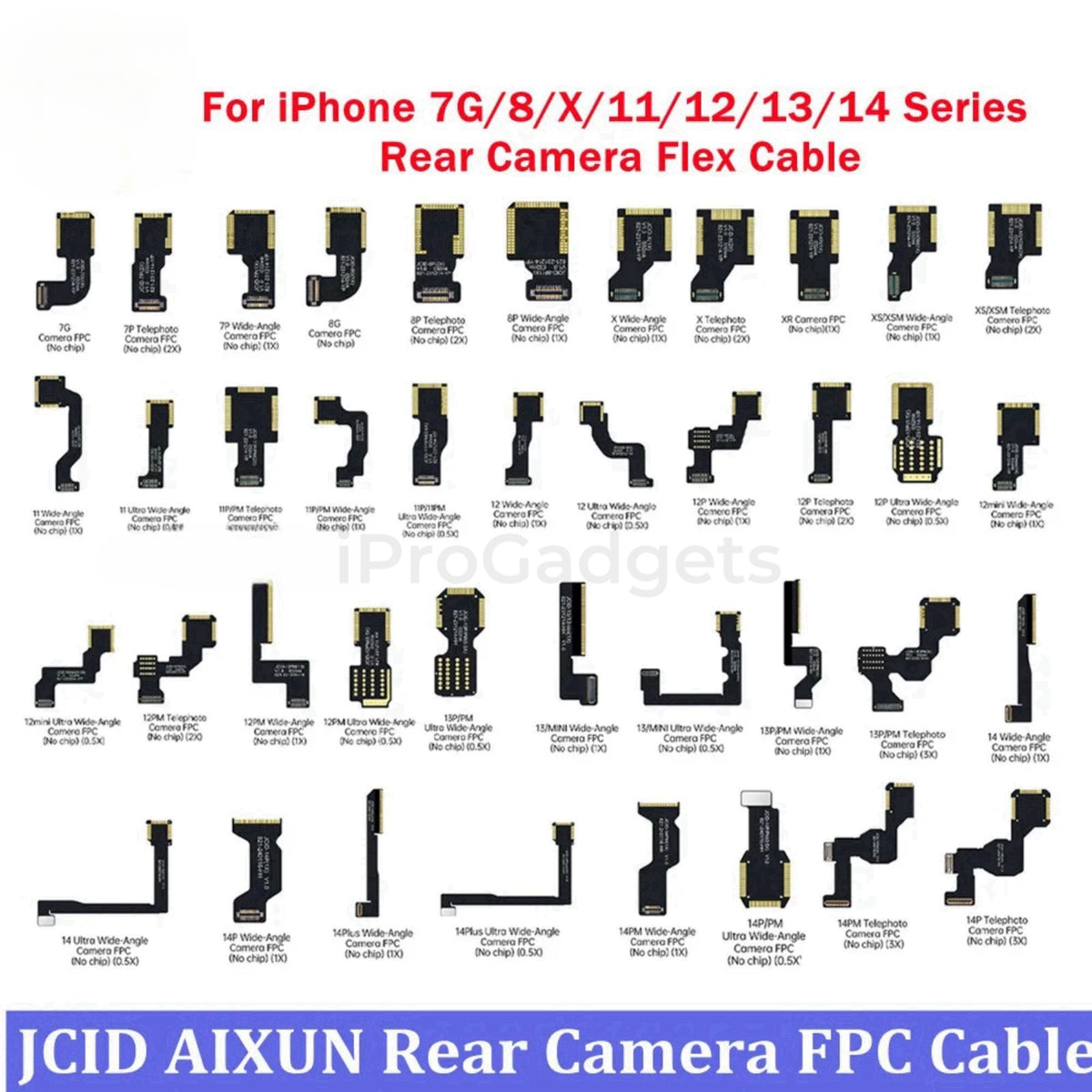 JCID AIXUN Rear Camera FPC Flex For iPhone 7~ 14 Series Back