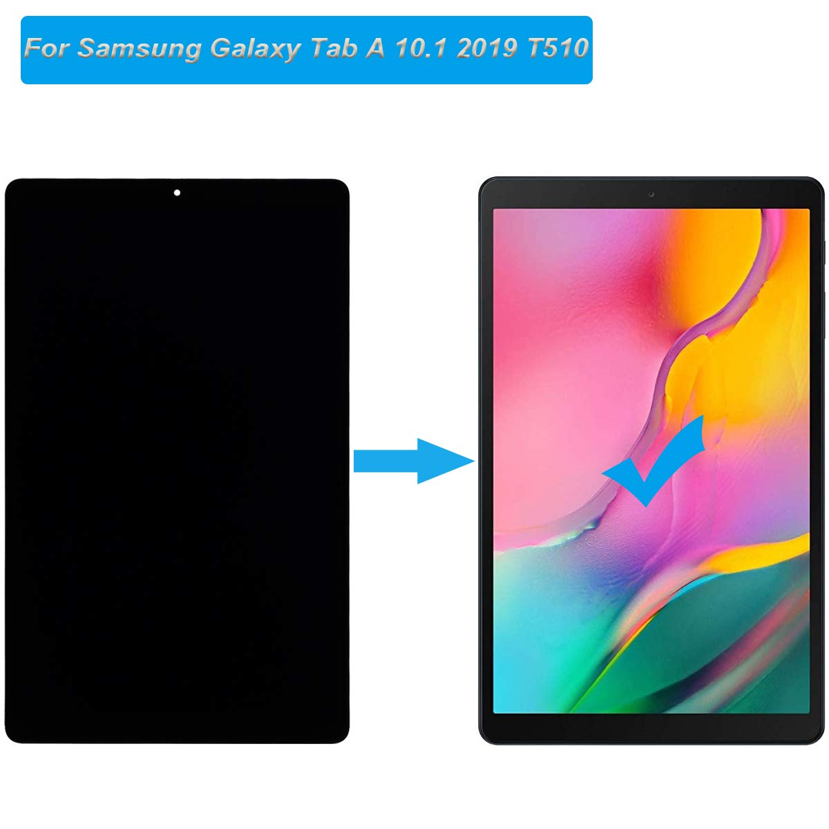 Samsung Galaxy Tab A 2019 T510 SM-T510F SM-T510 display lcd with black  touch screen