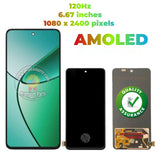 Replacement New Display for Realme 12+ Plus 5G RMX3867 120Hz AMOLED Touch Screen Digitizer Assembly Black