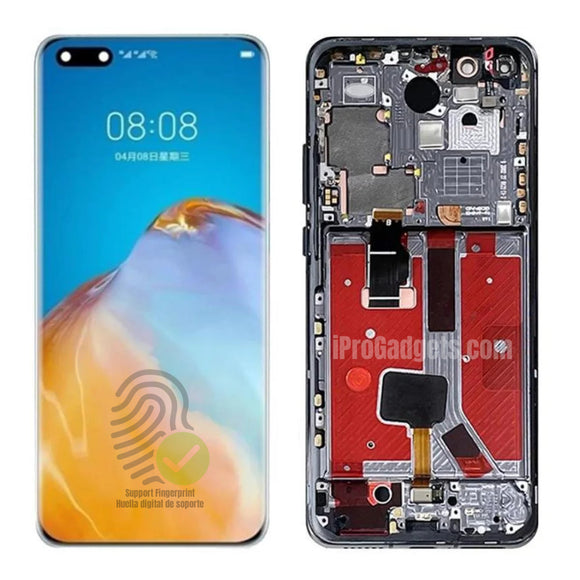 Pantalla táctil LCD AMOLED con marco para Huawei P40 Pro ELS-N04 NX9 N29 N29D