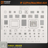 AMAO BGA CPU Reballing Stencil Template For iPhone 6 to 12 Series
