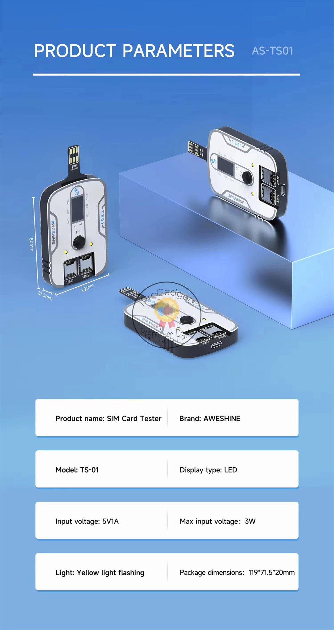 Aweshine TS-01 SIM Card Tester Universal Sim Card Signal Holder Quickly ...