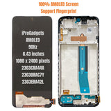 Pantalla táctil AMOLED de repuesto con marco para Xiaomi Redmi Note 12S 2303CRA44A 2303ERA42L 23030RAC7Y