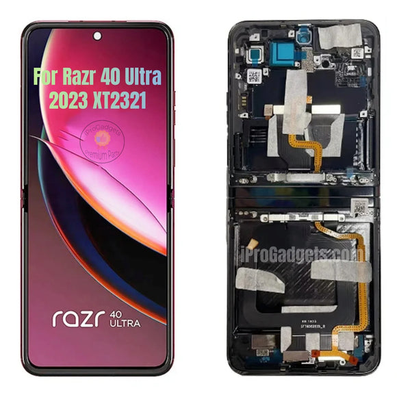 Replacement Foldable AMOLED Display for Motorola Razr 40 Ultra 5G XT2321 Main Touch Screen With Frame Assembly