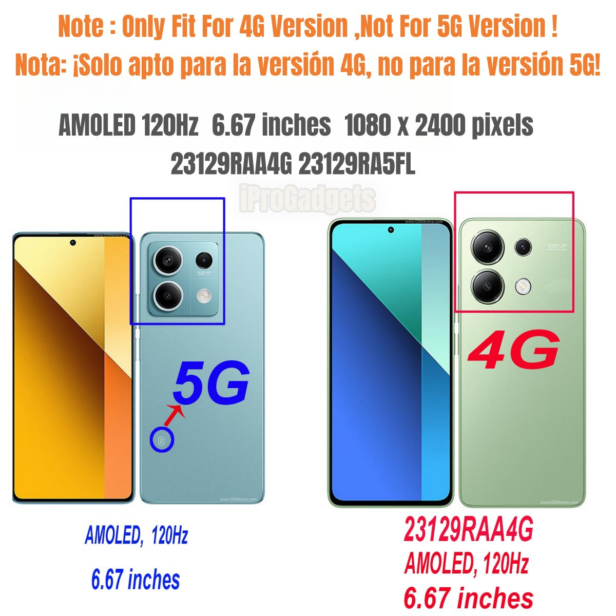 HLYGZX Ersatz Display Für Xiaomi Redmi Note 13 4G LCD Bildschirm TFT, 23129RAA4G 23124RA7EO Display Bildschirm Touch Digitizer Assembly Reparaturteile Kit