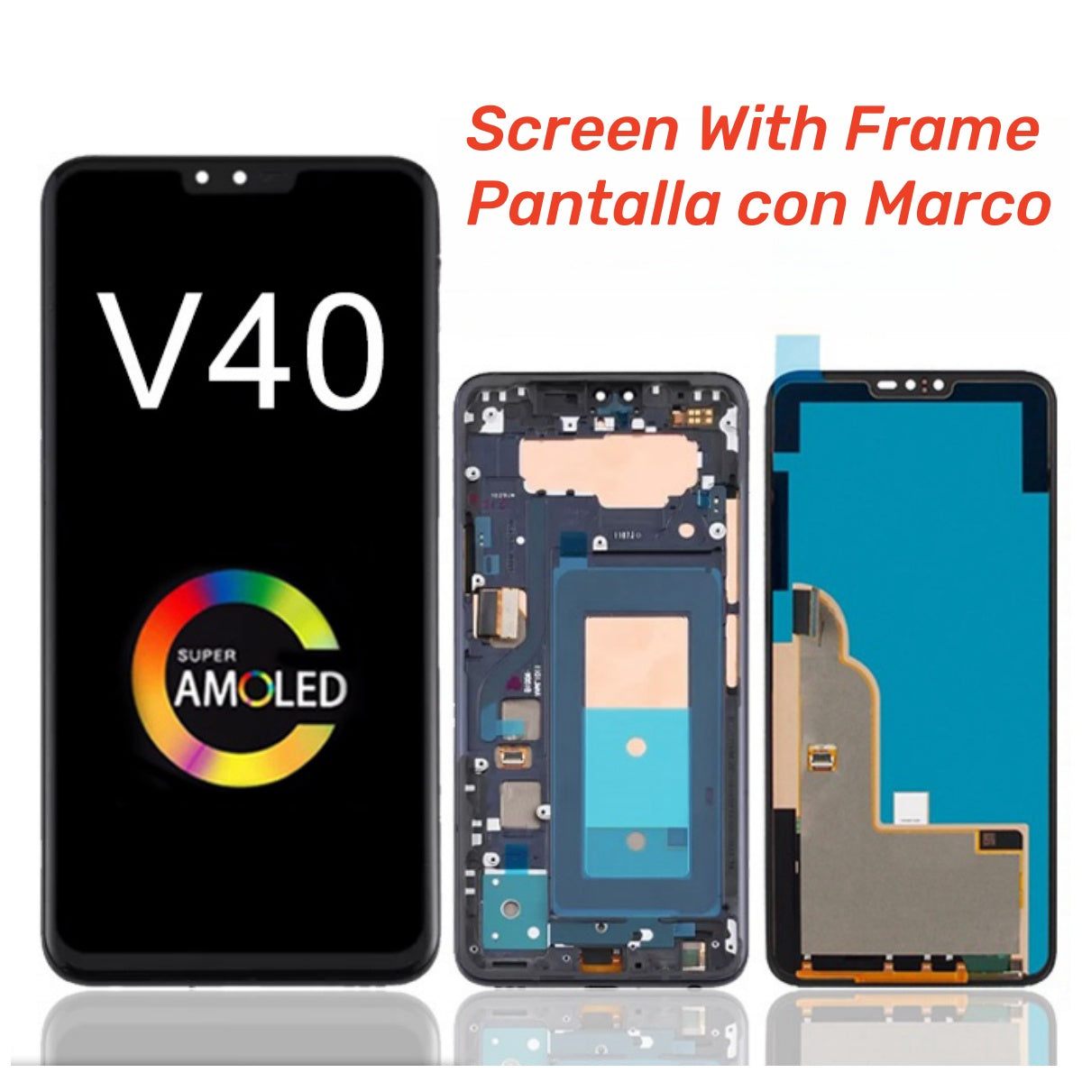 Replacement OLED Display Touch Screen With Frame For LG V40 ThinQ V405 ...