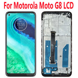 Pantalla táctil LCD de repuesto con marco para Motorola Moto G8 XT2045-1