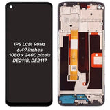 Replacement New Display for OnePlus Nord N200 5G DDE2118 DE2117 LCD Touch Screen Digitizer With Frame Assembly
