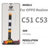 Replacement LCD Display Touch Screen For Realme C51 RMX3830 C53 RMX3760