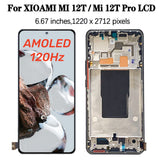 Replacement AMOLED Display Touch Screen With Frame for Xiaomi 12T / 12T Pro 22071212AG 22081212UG 22081212G