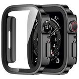 Für Apple Watch Wasserdichtes Gehäuse Mit Glas-Displayschutz Gerade Kante