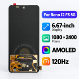 Replacement Display for OPPO Reno12 FS Reno 12 FS 5G CPH2637 120Hz AMOLED Touch Screen with Frame Assembly