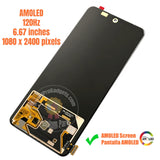 Replacement New Display for Realme 14 5G RMX5070 14T RMX5078 120HZ AMOLED Touch Screen with Front Frame Assembly Black