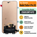 Replacement Display for Redmi Turbo 4 Pro 5G 25053RT47C 120Hz AMOLED Touch Screen with Frame Assembly