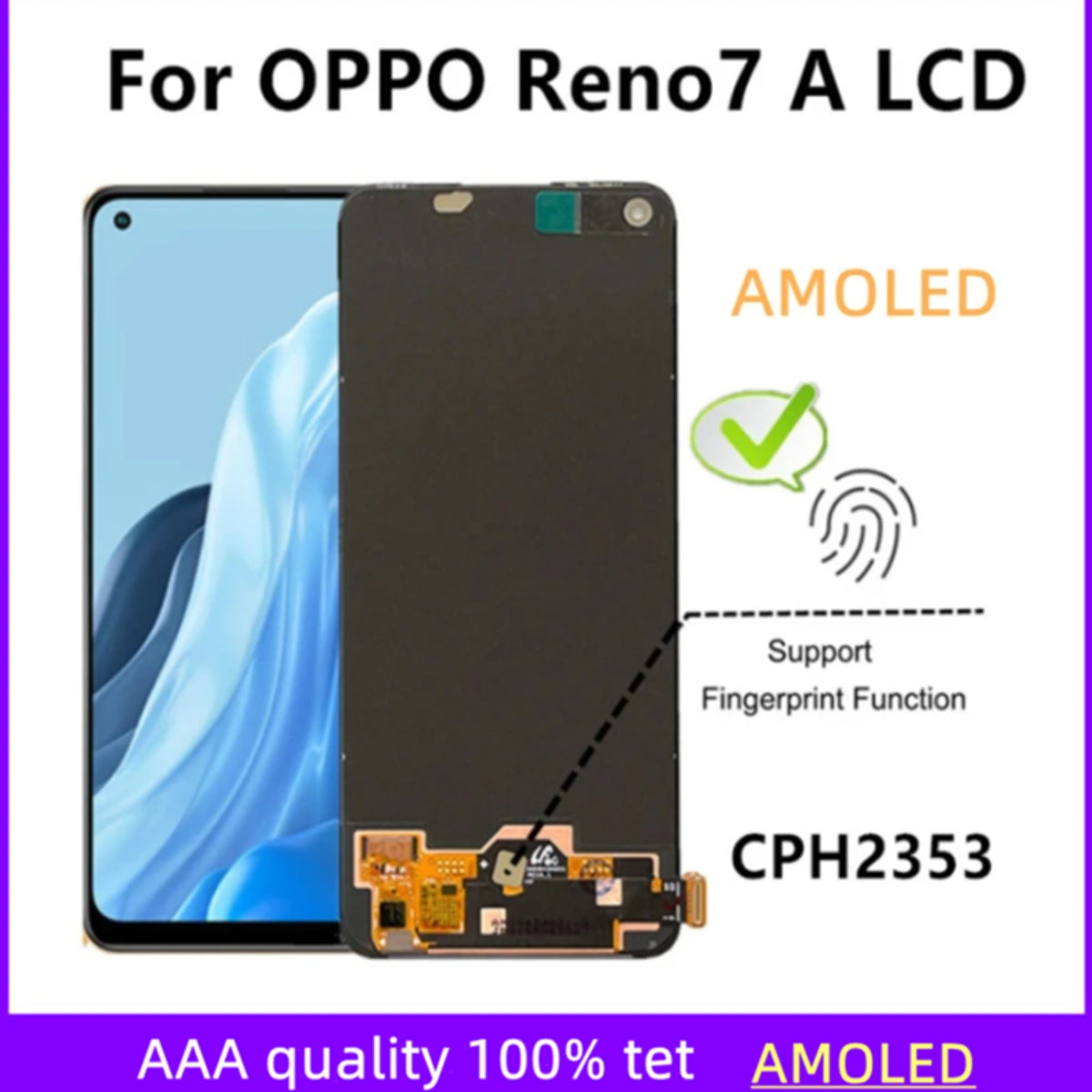 Replacement AMOLED LCD Display Touch Screen for OPPO Reno7 A