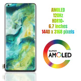 Replacement Display for Oppo Find X2 Pro 5G CPH2025 PDEM30 OPG01 120Hz AMOLED Touch Screen Digitizer Assembly