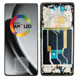 Replacement New Display for Realme GT 6 GT6 5G RMX3851 AMOLED Touch Screen With Front Frame Assembly Black