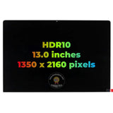 Ersatz für Lenovo Yoga Pad Pro Yoga Tab 13 YT-K606 YT-K606F YT-K606M LCD-Touchscreen-Baugruppe, schwarz