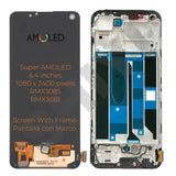 Replacement AMOLED Touch Screen With Frame Assembly For Realme 8 4G RMX3085 Realme 8 Pro RMX3081