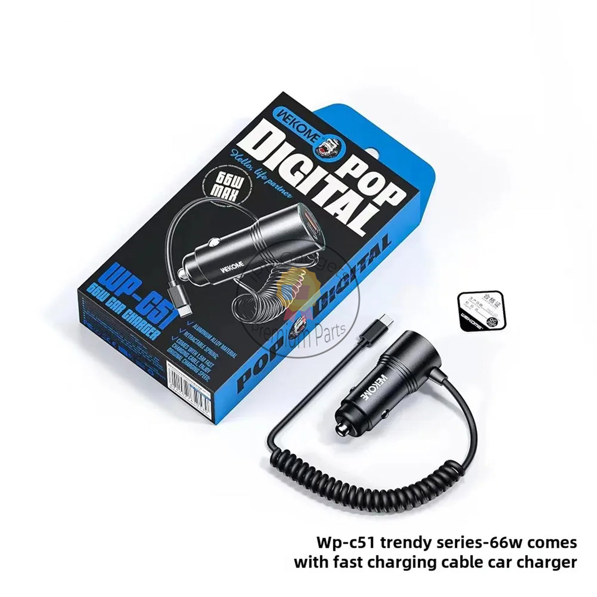 Wekome Car Charger Type-c Spring Line Super Fast 66w Universal Usb ...