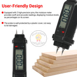 FY8861 Wood Moisture Meter Digital Wood Moisture Detector Professional 2 Pins Wood Humidity Tester Pen-Type Portable Timber