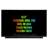 Replacement New Display B133HAK02.3 13.3 inch FHD LCD Touch Screen Panel 60hz
