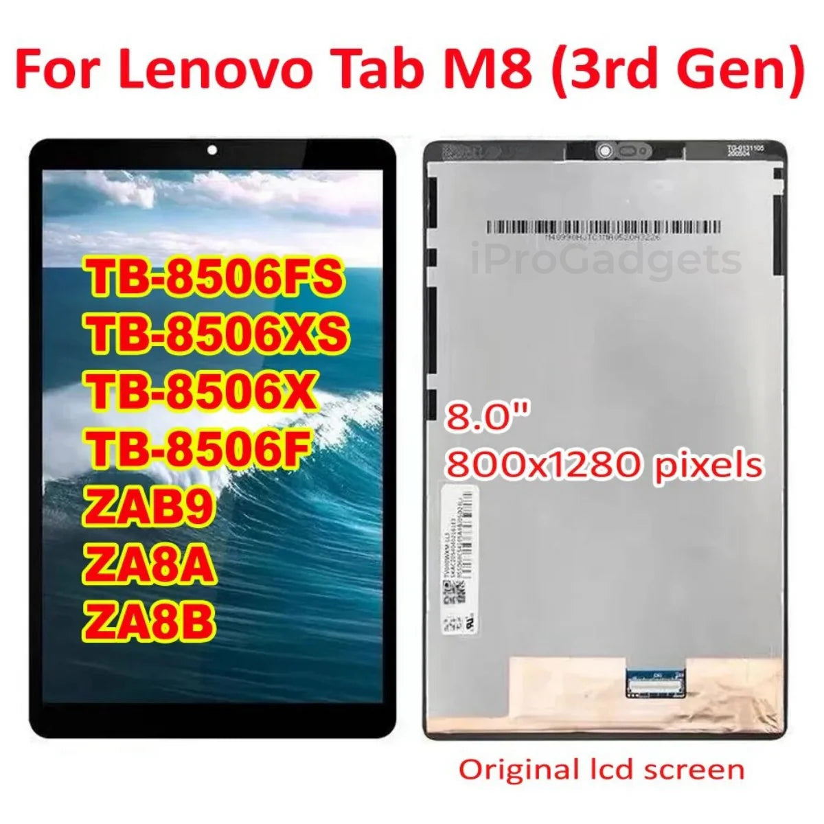 Replacement LCD Display Touch Screen For Lenovo Smart Tab M8 3rd