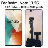 Pantalla táctil AMOLED de repuesto para Xiaomi Redmi Note 13 5G 2312DRAABG 2312DRAABI 2312DRAABC