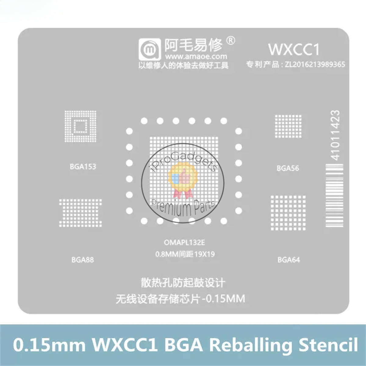Amaoe WXCC1 0.15mm Wireless Device Memory Chips BGA Reballing Stencil ...