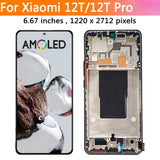 Replacement AMOLED Display Touch Screen With Frame for Xiaomi 12T / 12T Pro 22071212AG 22081212UG 22081212G