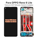Replacement for Oppo Reno6 Lite CPH2365 AMOLED LCD Display Touch Screen With Frame Assembly Black OEM