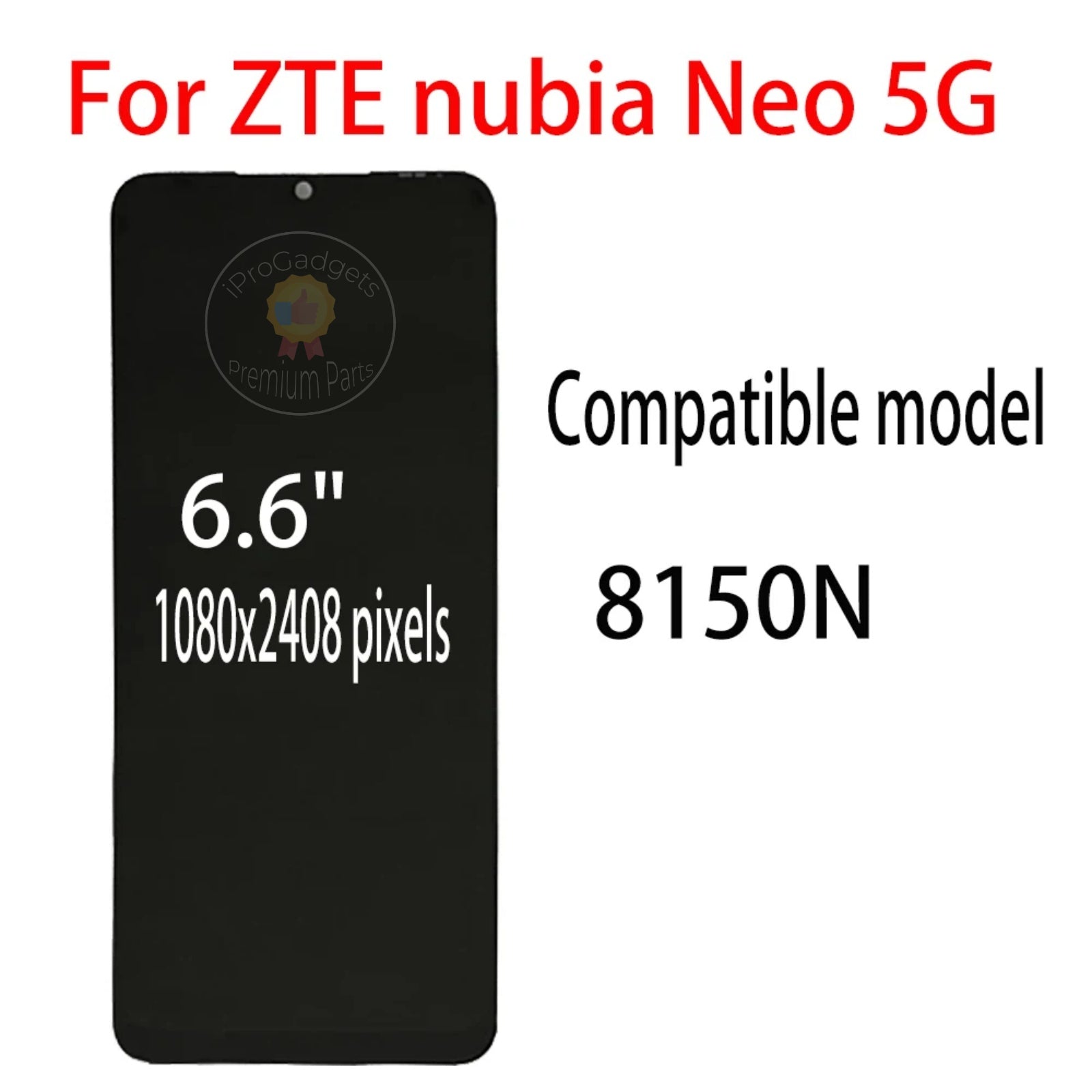 Schermo LCD TFT Per ZTE Nubia Neo 3 5G – Display Touch Full Glass Con Strumenti Di Riparazione (nero)