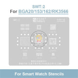 Amaoe SWT1-4 BGA Reballing Steel Mesh Stencil Template for Smart Watch SL8521E/MSM8909W SL8521E/RK3566 Solder Tin Net