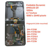 Replacement Display for Samsung Galaxy Z Flip5 F731B SM-F731B SM-F731U SM-F731W AMOLED Foldable Touch Screen with Frame Assembly