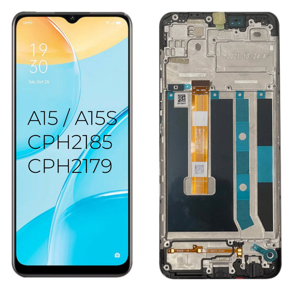 Replacement LCD Display Touch Screen With Frame for OPPO A15 CPH2185 A15S CPH2179