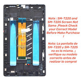 Pantalla táctil LCD de repuesto con marco para Samsung Galaxy Tab A7 Lite SM-T220 SM-T225