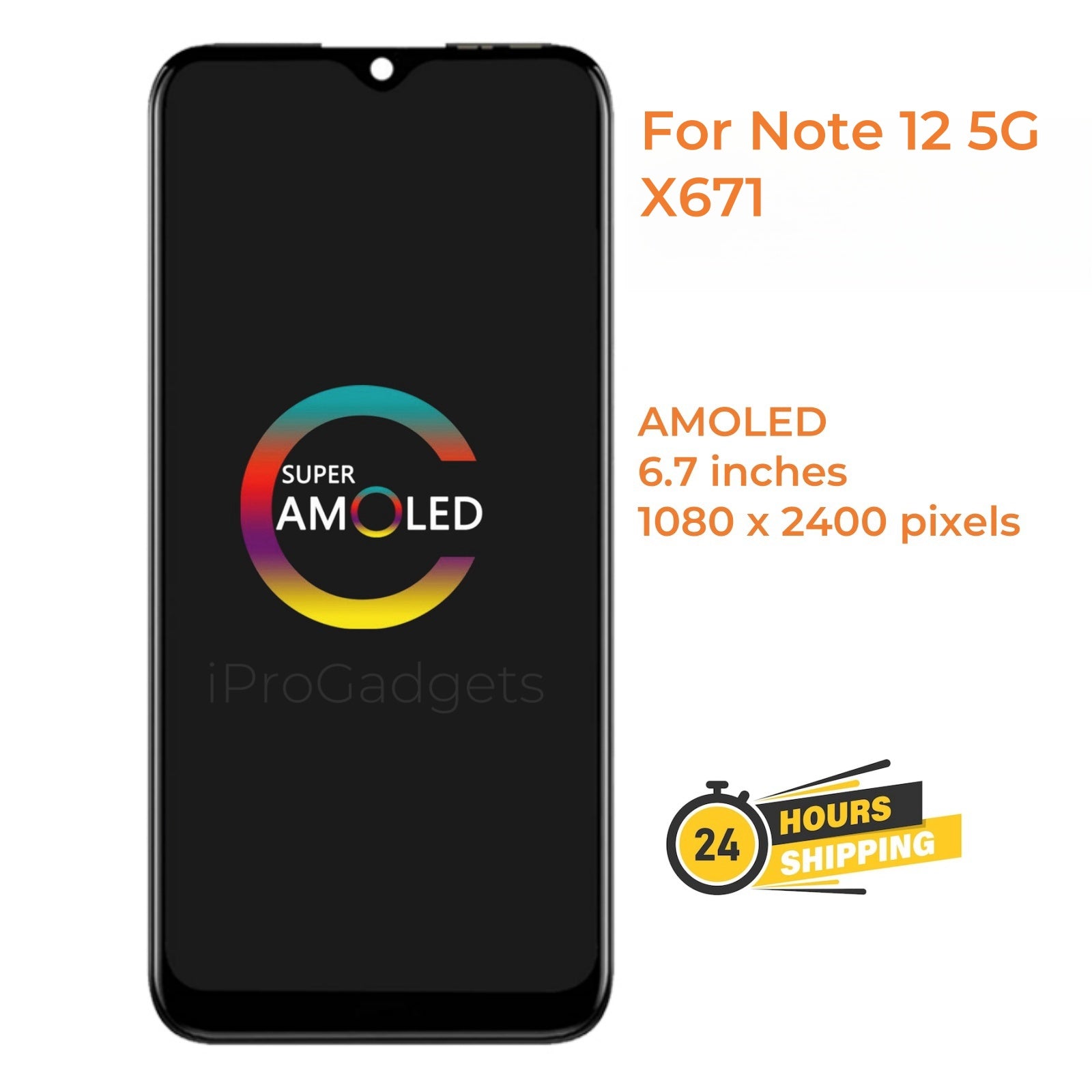 Replacement AMOLED Display Touch Screen Assemnbly For Infinix Note
