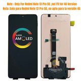 Replacement New Display for Xiaomi Redmi Note 13 Pro 5G 312DRA50C 2312CRAD3C 2312DRA50G AMOLED Touch Screen with Frame Assembly