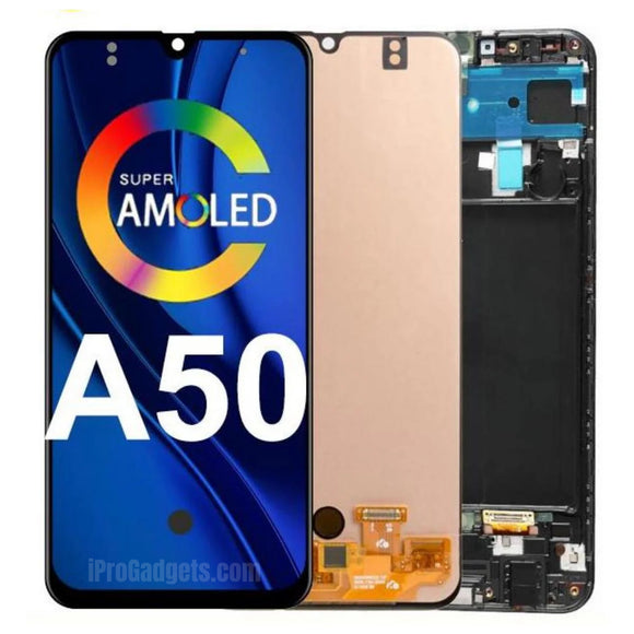 Pantalla táctil LCD AMOLED de repuesto con marco para Samsung Galaxy A50 A505G A505F A505FN/DS A505F/DS