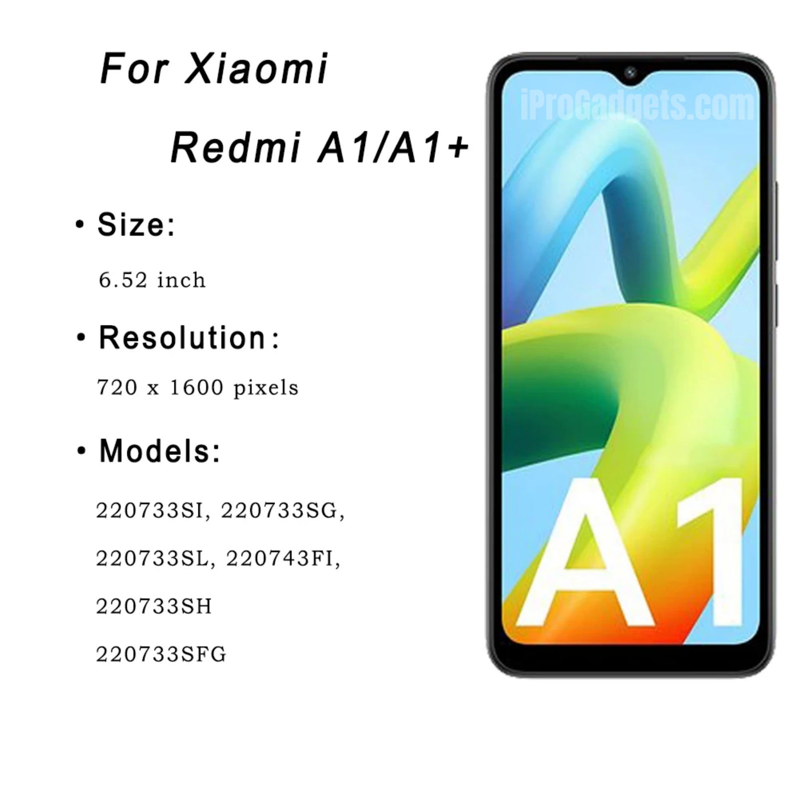 Replacement New Display for Xiaomi Redmi A1 220733SG 220733SI A1+