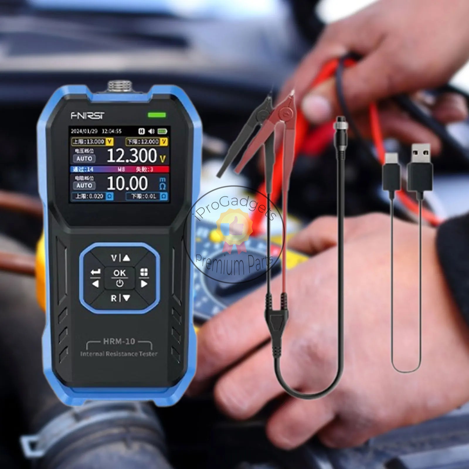 Testeur de tension et de résistance interne de batterie HRM-10, voltmètre pour différents types Testeur de tension et de résistance interne de batterie HRM-10, voltmètre pour différents types