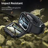 Para funda impermeable Apple Watch con protector de pantalla de vidrio
