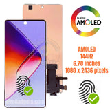 Replacement New Display for Tecno Camon 30 Pro 5G CL8 144Hz AMOLED Touch Screen with Front Frame Assembly Black