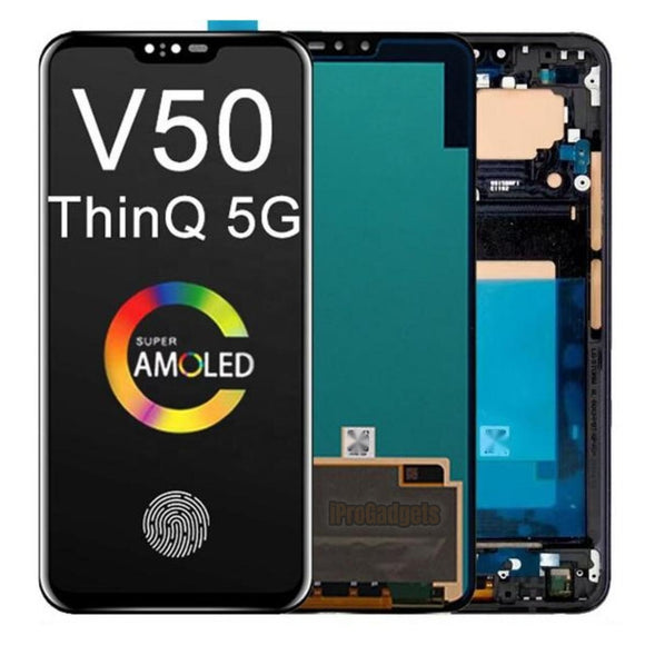 Replacement OLED Display Touch Screen With Frame For LG V50 ThinQ 5G LM-V500 LM-V450PM