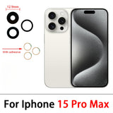 Replacement Back Camera Lens Glass With Adhesive Repair Parts For iPhone 15 Plus Pro Max