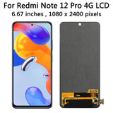 Replacement For Xiaomi Redmi Note 12 Pro 4G ‎2209116AG AMOLED LCD Touch Screen With Frame Assembly OEM Repair Parts